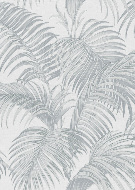 Veer Decor Sculpted Tropical Leaf Light Grey Wallpaper VRMB0