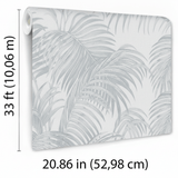 Veer Decor Sculpted Tropical Leaf Light Grey Wallpaper VRMB0