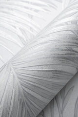 Veer Decor Sculpted Tropical Leaf Light Grey Wallpaper VRMB0