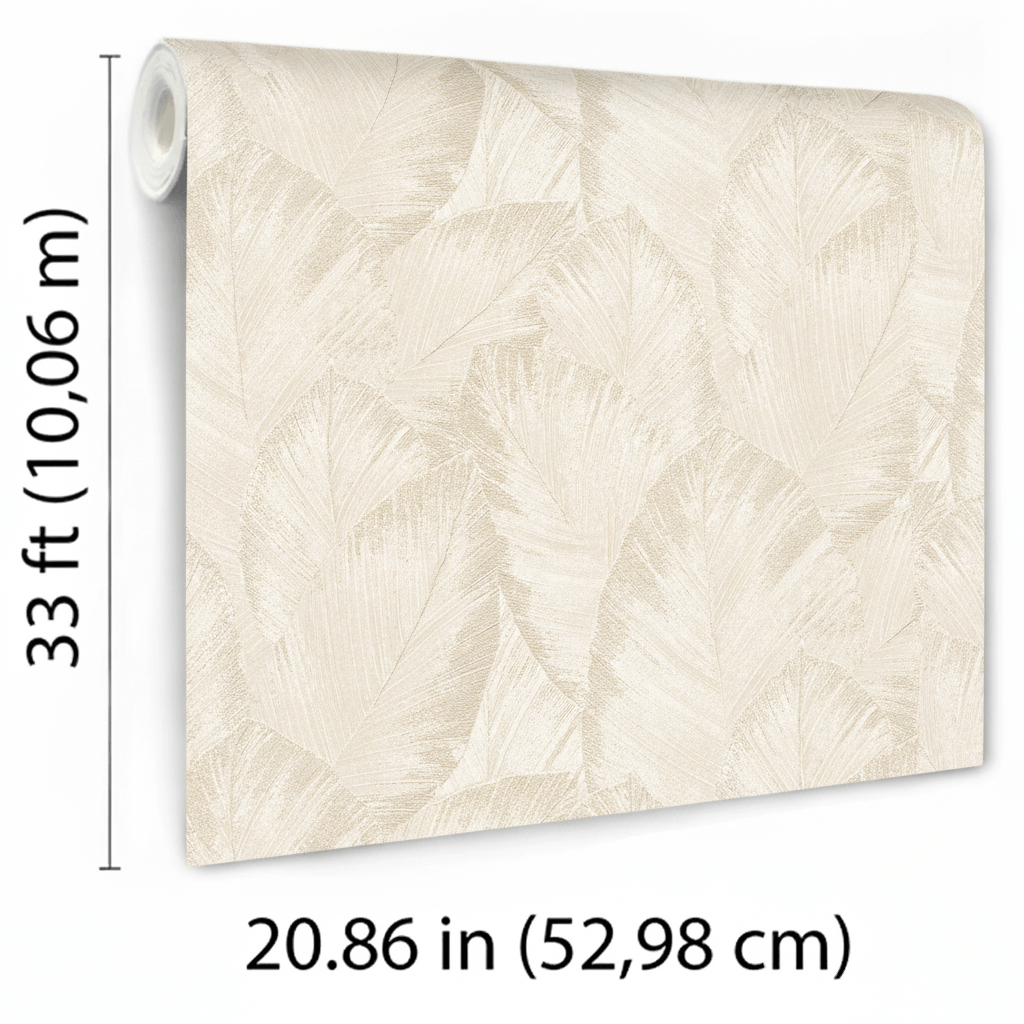Veer Decor Etched Palm Canopy Cream Wallpaper VRMB214-1060