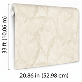Veer Decor Etched Palm Canopy Cream Wallpaper VRMB214-1060