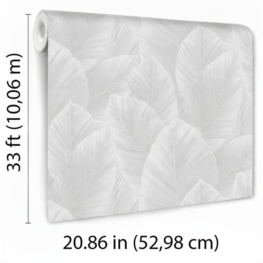 Veer Decor Etched Palm Canopy Light Grey Wallpaper VRMB231-1