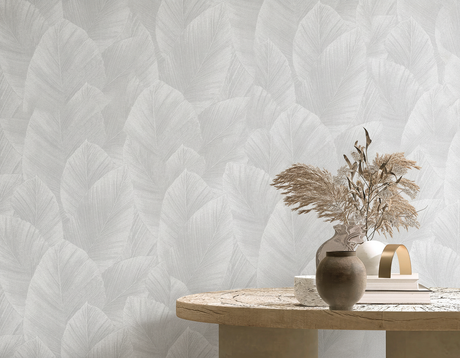 Veer Decor Etched Palm Canopy Light Grey Wallpaper VRMB231-1