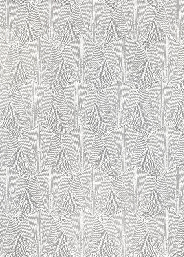 Veer Decor Sculpted Fan Leaf Cream Wallpaper VRMB314-1060