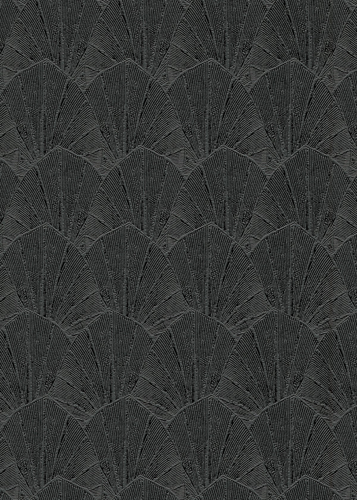 Veer Decor Sculpted Fan Leaf Black Wallpaper VRMB315-1060