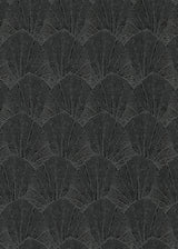 Veer Decor Sculpted Fan Leaf Black Wallpaper VRMB315-1060