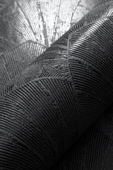 Veer Decor Sculpted Fan Leaf Black Wallpaper VRMB315-1060