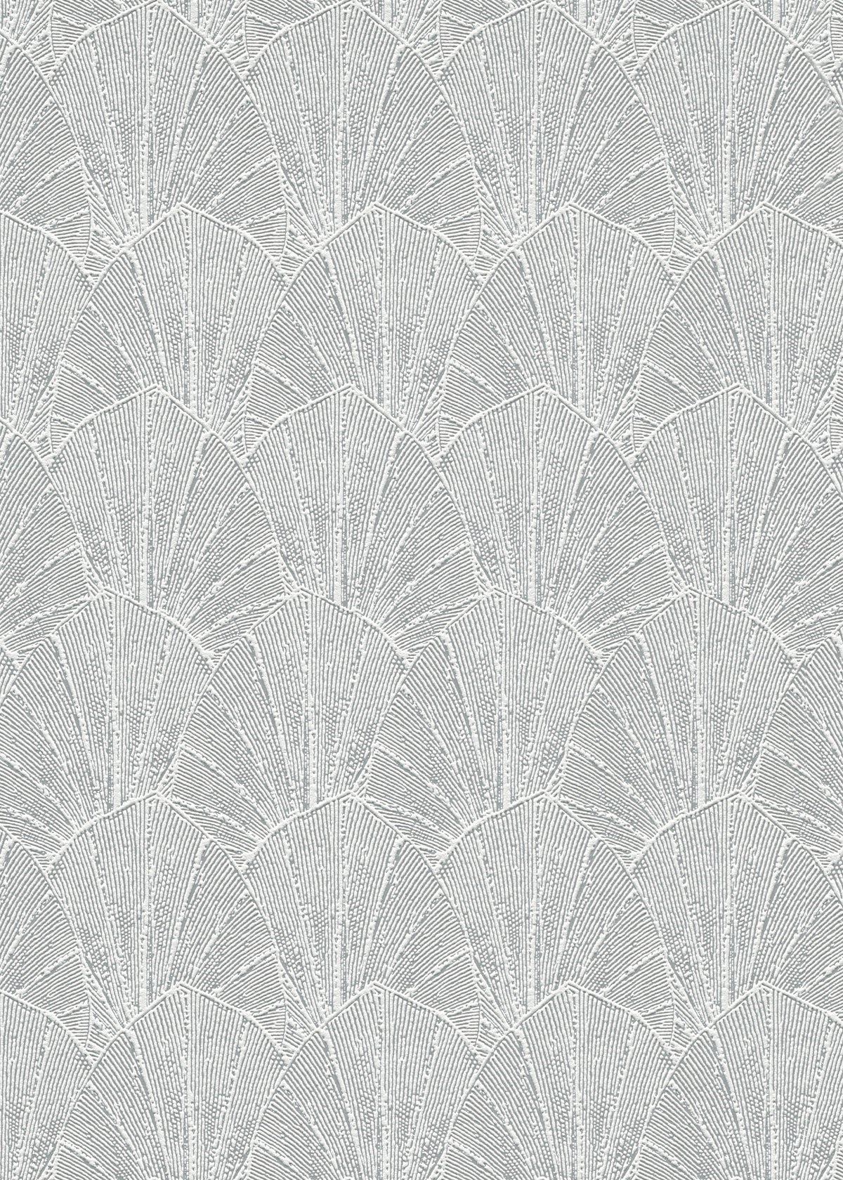 Veer Decor Sculpted Fan Leaf Silver Wallpaper VRMB329-1060