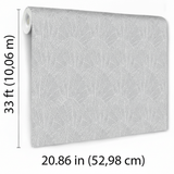 Veer Decor Sculpted Fan Leaf Silver Wallpaper VRMB329-1060