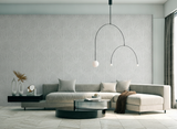 Veer Decor Sculpted Fan Leaf Silver Wallpaper VRMB329-1060