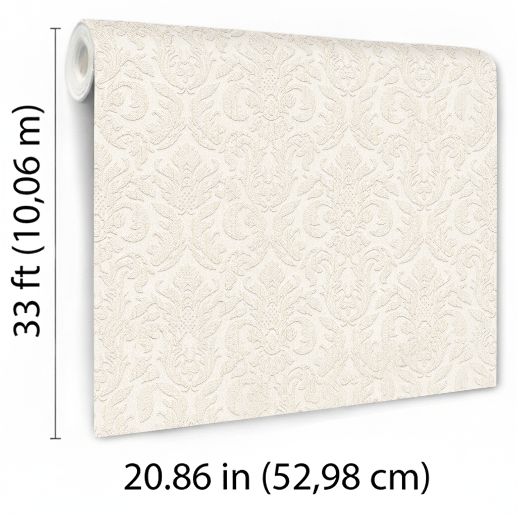Veer Decor Sculpted Damask Beige Wallpaper VRMB402-1060