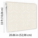 Veer Decor Sculpted Damask Beige Wallpaper VRMB402-1060