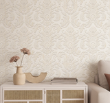 Veer Decor Sculpted Damask Beige Wallpaper VRMB402-1060