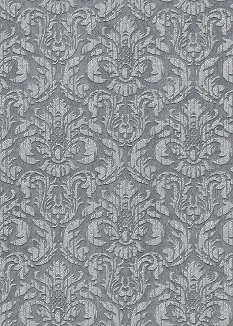 Veer Decor Sculpted Damask Anthracite Wallpaper VRMB447-1060