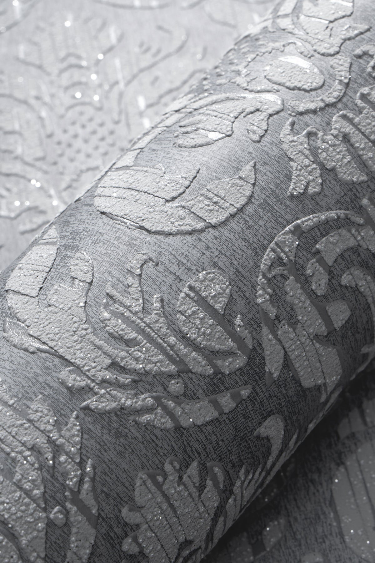 Veer Decor Sculpted Damask Anthracite Wallpaper VRMB447-1060