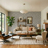 Veer Decor Sculpted Damask Anthracite Wallpaper VRMB447-1060