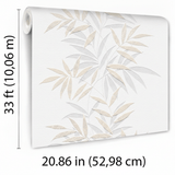 Veer Decor Raised Bamboo Leaf Beige Wallpaper VRMB702-1060