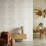 Veer Decor Raised Bamboo Leaf Beige Wallpaper VRMB702-1060