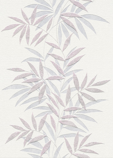 Veer Decor Raised Bamboo Leaf Pink Wallpaper VRMB705-1060