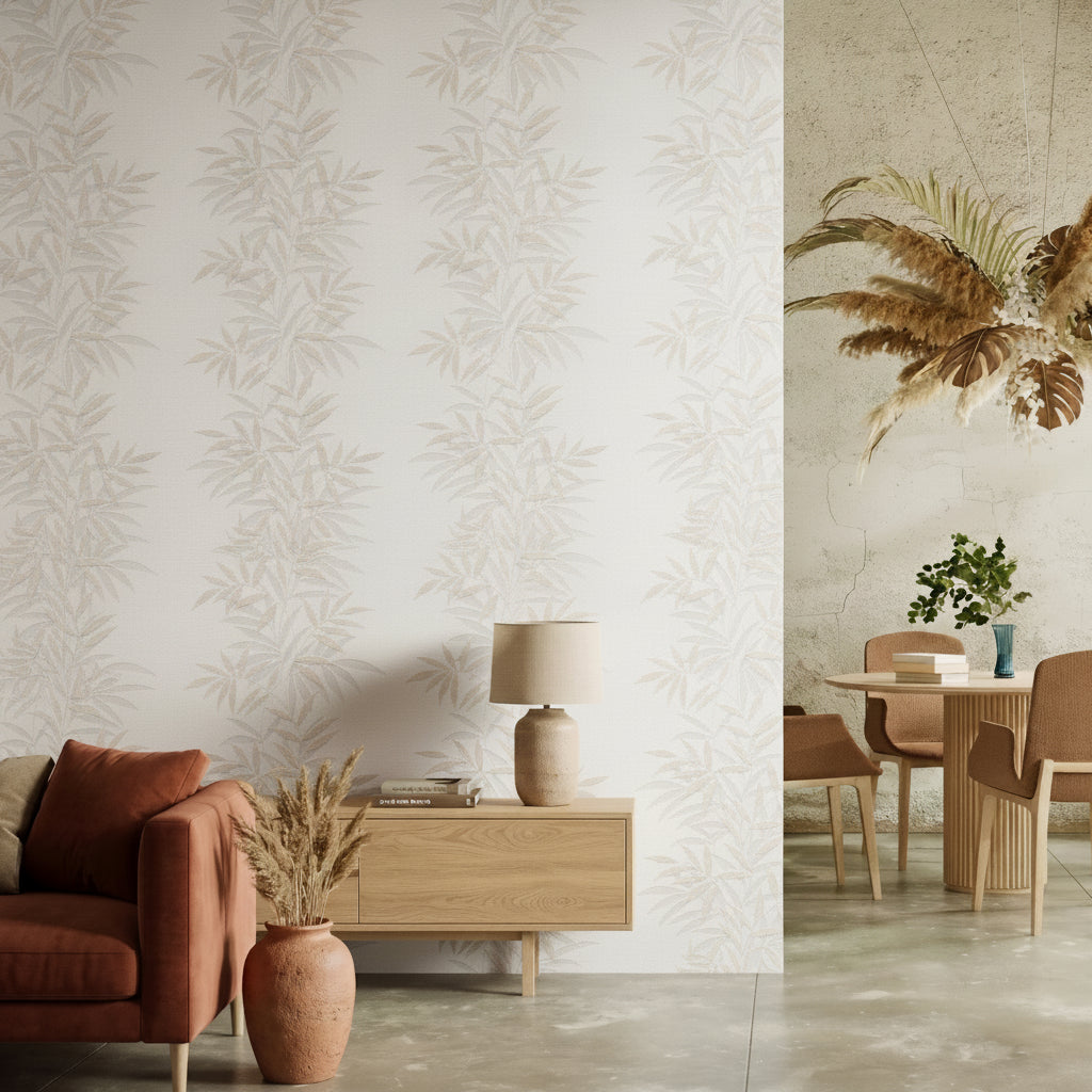 Veer Decor Raised Bamboo Leaf Pink Wallpaper VRMB705-1060