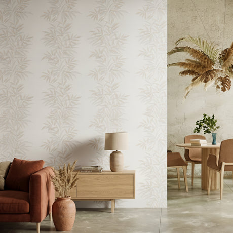 Veer Decor Raised Bamboo Leaf Pink Wallpaper VRMB705-1060