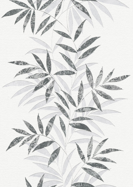 Veer Decor Raised Bamboo Leaf Black Wallpaper VRMB715-1060