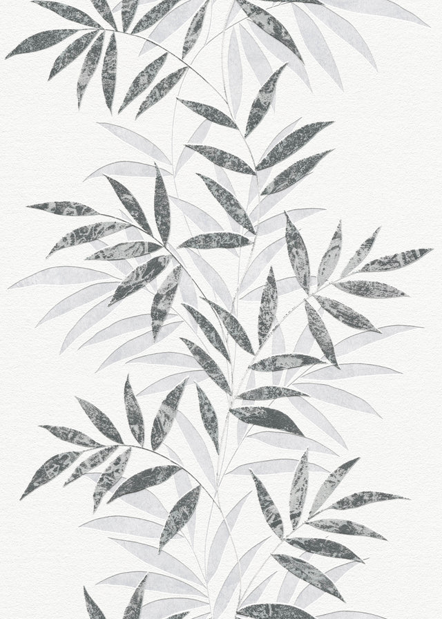 Veer Decor Raised Bamboo Leaf Black Wallpaper VRMB715-1060