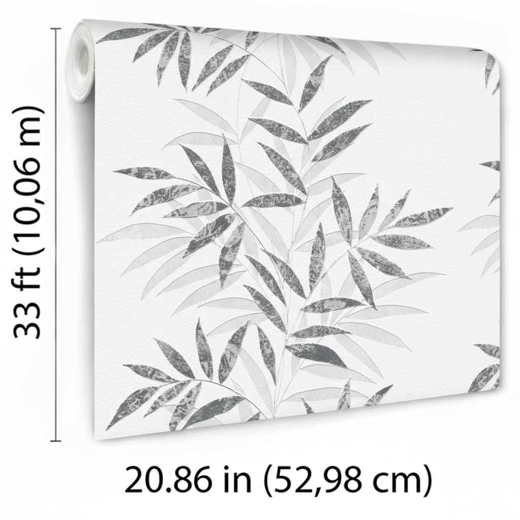 Veer Decor Raised Bamboo Leaf Black Wallpaper VRMB715-1060