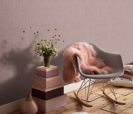 Veer Decor Fine Vertical Linen Texture Purple Wallpaper VRPH