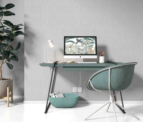 Veer Decor Fine Vertical Linen Texture Grey Wallpaper VRPH01