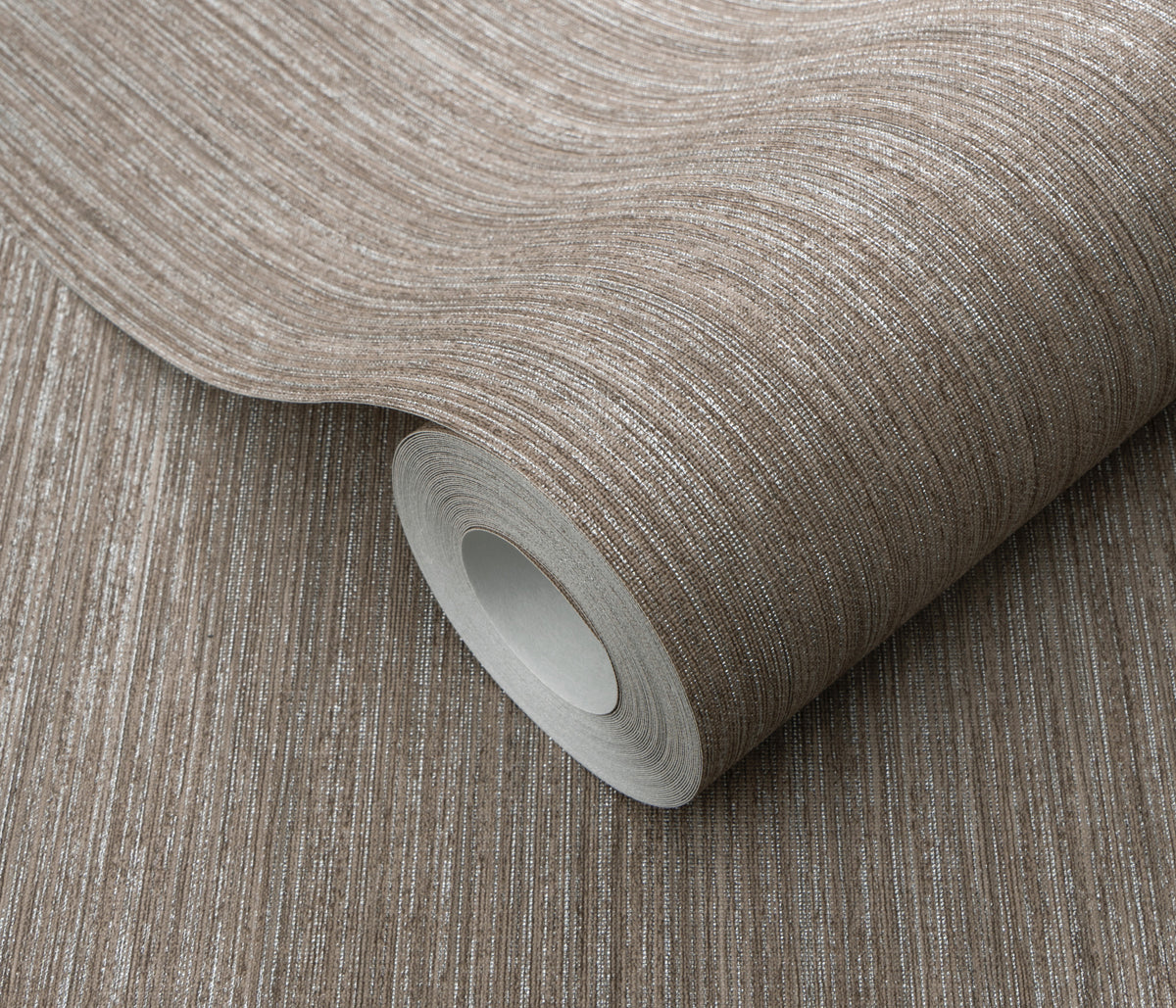 Veer Decor Fine Vertical Linen Texture Brown Wallpaper VRPH0