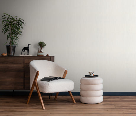 Veer Decor Fine Vertical Linen Texture Cream Wallpaper VRPH0