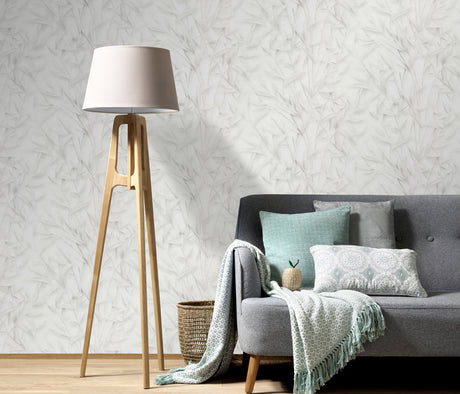 Veer Decor Sylvan Bamboo Fronds Light Grey Wallpaper VRPH731