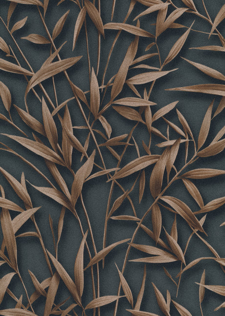 Veer Decor Sylvan Bamboo Fronds Anthracite Wallpaper VRPH747