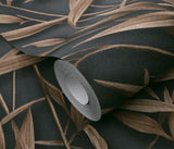Veer Decor Sylvan Bamboo Fronds Anthracite Wallpaper VRPH747