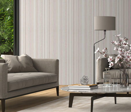 Veer Decor Soft Watercolor Stripe Pink Wallpaper VRPH805-105