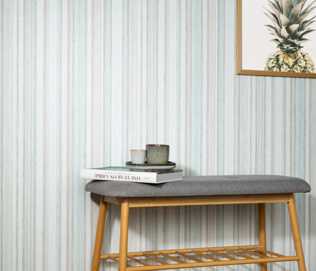 Veer Decor Soft Watercolor Stripe Petroleum Wallpaper VRPH81