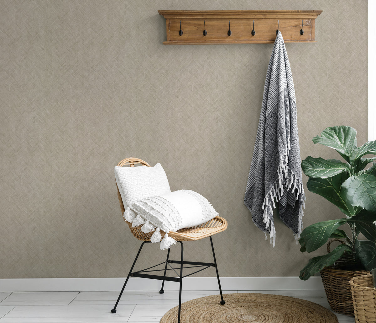 Veer Decor Rythmic Chevron Stripe Brown Wallpaper VRPH911-10