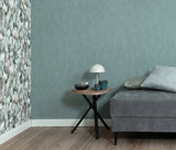 Veer Decor Rythmic Chevron Stripe Petroleum Wallpaper VRPH91