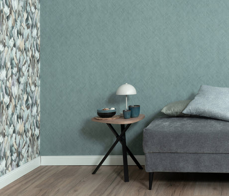 Veer Decor Rythmic Chevron Stripe Petroleum Wallpaper VRPH91