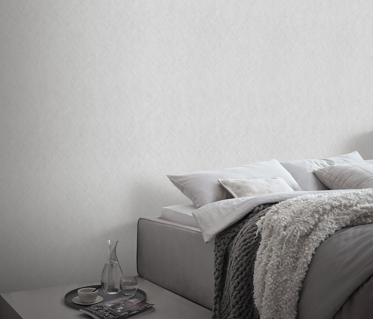 Veer Decor Rythmic Chevron Stripe Light Grey Wallpaper VRPH9