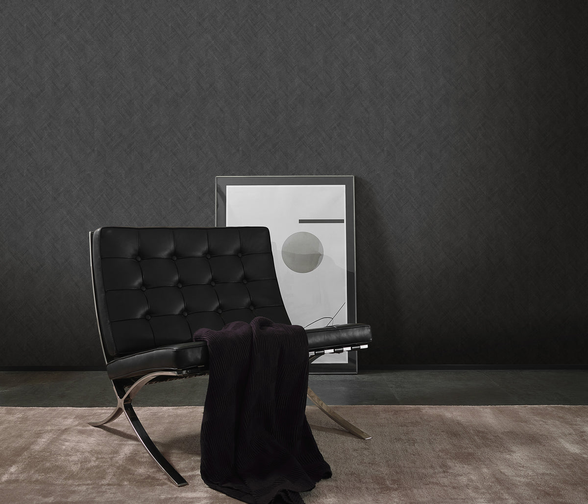 Veer Decor Rythmic Chevron Stripe Anthracite Wallpaper VRPH9