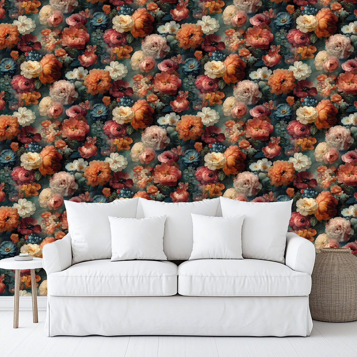Veer Decor Moody Floral Jewel Tones Peel & Stick Wallpaper V