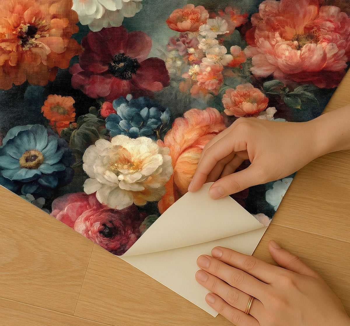 Veer Decor Moody Floral Jewel Tones Peel & Stick Wallpaper V