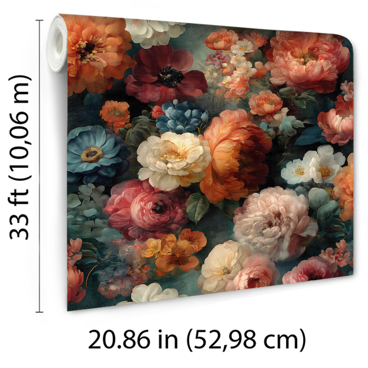 Veer Decor Moody Floral Jewel Tones Peel & Stick Wallpaper V