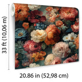 Veer Decor Moody Floral Jewel Tones Peel & Stick Wallpaper V