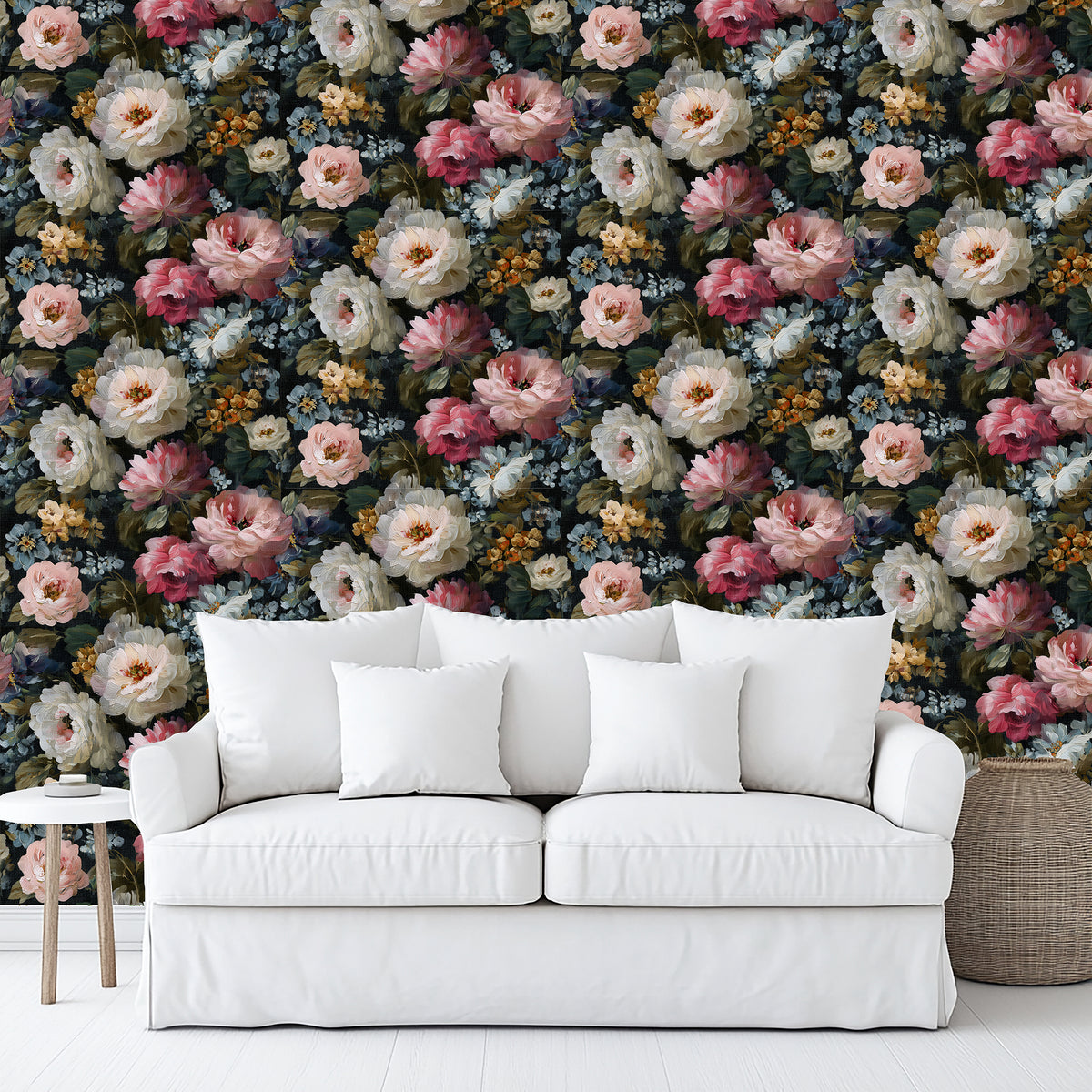 Veer Decor Floral Painting Pink Peel & Stick Wallpaper VRPS0