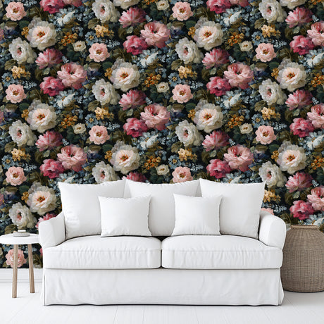 Veer Decor Floral Painting Pink Peel & Stick Wallpaper VRPS0