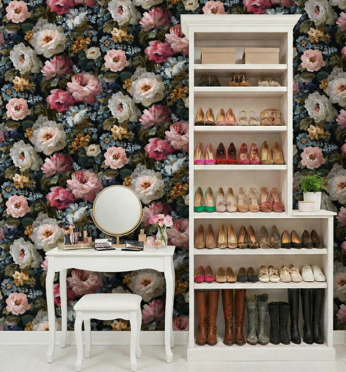 Veer Decor Floral Painting Pink Peel & Stick Wallpaper VRPS0
