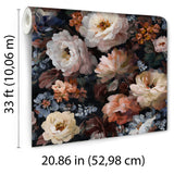 Veer Decor Floral Painting Orange Peel & Stick Wallpaper VRP